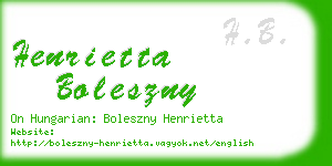 henrietta boleszny business card